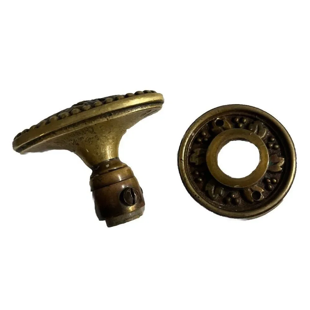 Antique Brass Gold Finish PE Guerin Door Hardware Handle,Rosette, Mounting Screw